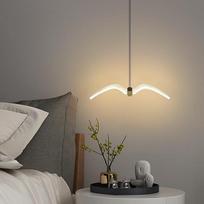Prie lovos skirtas mažas sietynas Paprastas modernus kūrybingas sieninis šviestuvas miegamojo žuvėdros liustra white light beige