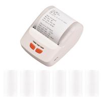 Bisofice kvitų spausdintuvas nešiojamas 58 mm mobilus terminis spausdintuvas belaidis BT mini sąskaitos bilietų spausdinimas with 6pcs thermal paper roll balta