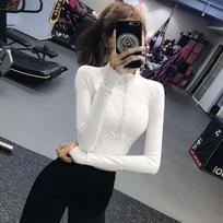 Moteriški sportiniai marškinėliai su užtrauktuku marškinėliai dviračių marškinėliai Sportiniai bėgimo marškinėliai Qucik Dry, kvėpuojantys aktyvūs drabužiai Moteriški sportinės palaidinės Merginos Y2K gatvės audeklai Didelio dydžio XL 60-65KG white