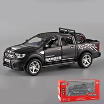 1/32 mastelio Ford Raptor F350 pikapas Diecast automobilio modelio žaislas, patraukiama atgal žaislinė transporto priemonė su garsu ir šviesa vaikams, mažiems berniukams, mergaitėms, dovanų kolekcija 1/32-17.5x6.5x6.5cm juoda