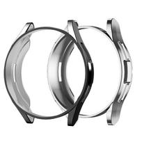 2 vnt. samsung galaxy laikrodžio dėklai 6 klasikinis 47 mm 43 mm dėklas galaxy laikrodis 6 5 44 mm 40 mm 5 pro 45 mm minkštas TPU apsauginis dėklas Black Silver Case-Galaxy Watch 5 44mm gray