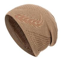 Unisex šilta žieminė kepurė Madinga kviečių siuvinėta megzta skrybėlė vyrams ir moterims Pridėkite kailiu pamuštą storą slidinėjimo kepurę 54cm-62cm chaki