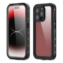 IP68 „Shellbox“ vandeniui atsparus dėklas, skirtas „iPhone 15 14 13 12 11 Pro Max XR XS Plus 8 7 SE 2022“, metalinis aliuminio plaukimo smūgiams atsparus dangtelis iPhone 12 Mini juoda