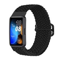 Dirželis, skirtas Huawei Band 7 8 9 Priedai Reguliuojamas pintas solo kilpa Apyrankė Elastinė nailono apyrankė Correa Huawei Band 8 apyrankė for huawei band 9 juoda
