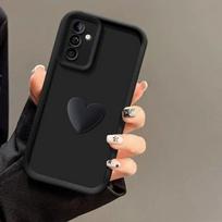 Madingas silikoninis dėklas, skirtas Samsung Galaxy A16 A06 A55 A35 A54 A34 A25 A16 A06 A05S A24 A14 A53 A36 A23 A13 A52 A71 A51 mielas 3D mielas širdies dėklo dangtelis Samsung Galaxy A04S juoda