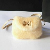 Mergaičių vaikiška piniginė Bowknot Mini dirbtinio kailio vaikiškos rankinės Cross Body Patogi miela vaikiška rankinė ONE SIZE auksas