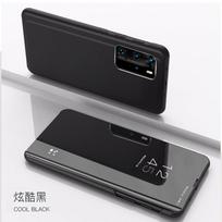 „Clear View“ odinis telefono dėklas, skirtas „Xiaomi Mi 10T Pro Luxury Flip Stand“ veidrodžio dangtelis, skirtas „Xiaomi 11 Mi Note 10 Lite Mi11 Ultra Case“ For Mi 11 Lite juoda