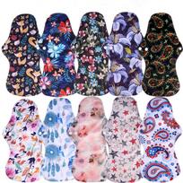 10 vnt. Heavy Flow Mama audinio menstruaciniai įklotai daugkartiniai higieniniai įklotai 10Black Random Design gray