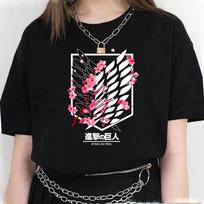 Japoniško anime „Attack on Titan“ grafinis spaudinys Harajuku marškinėliai Laisvalaikio mada Trumpomis rankovėmis Didelio dydžio marškinėliai Moterims xs white