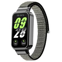 Skirta Redmi Smart Band 3 dirželio dėklo apsaugai, nailoninei kilpai apyrankei skirta Xiaomi Smart Band 9 aktyvi apyrankė + metalinis apsauginis apvalkalas juoda/pilka