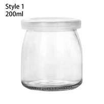 1 vnt. Aukštai temperatūrai atsparus stiklinis butelis jogurto indelis Vestuvių gėrybių kūdikių maisto desertas Style 1 - 200ml white
