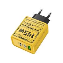 145W greitas įkroviklis PD USB įkroviklis greito telefono įkrovimo adapteris, skirtas iPhone Samsung Huawei 3 prievadai EU/USPlug sieninis adapteris EU Standard yellow