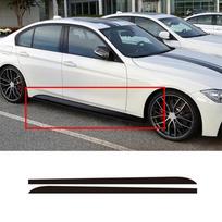 2 vnt. šoninių slenksčių juostų kėbulo lipdukai juodi / juodo anglies pluošto automobilio lipdukai BMW E90 E92 E93 F20 F21 F30 F31 F32 F33 F34 black