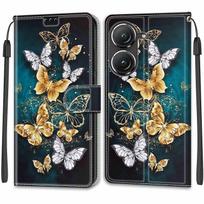 Prabangus dažytos odos dėklas-piniginė knygos stiliaus apsauginis viršelis Asus ZenFone 9/Asus ZenFone 8 ZS590KS 5G Asus Zenfone 8 ZS590KS 5G gray