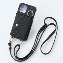 Madingas mergaitiškas dirbtinės odos telefono dėklas, skirtas IPhone16 15 14 13 12 11Pro Pro Max Plus7 8 XS XR, kritimui atsparus, su dirželiu per petį ir veidrodėliu iPhone 14 Pro Max