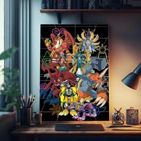 Anime Skaitmeninis Monstras Digimon Geros Kokybės Spaudiniai ir Plakatai Vandeniui Atsparus Popierius Lipdukas Kavinės Baro Plakatai Sienų Lipdukai 60cm×90cm NoFrame