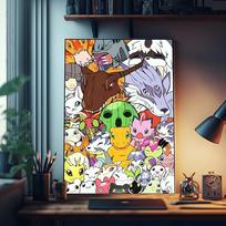 Anime Skaitmeninis Monstras Digimon Geros Kokybės Spaudiniai ir Plakatai Vandeniui Atsparus Popierius Lipdukas Kavinės Baro Plakatai Sienų Lipdukai 50cm×70cm NoFrame white
