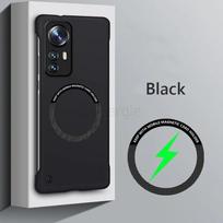 Berėmis magnetinis dėklas Magsafe plonas dėklas Xiaomi 12 Pro 13 Ultra 12X 12S Pro Xiaomi12 5G belaidžio įkrovimo kietas galinis dangtelis For Xiaomi 12 Pro juoda