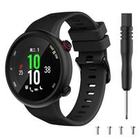 Apyrankės apyrankės dirželis su įrankiu, skirtu Garmin Forerunner 45 45S Garmin Swim 2 Silikoninis keičiamas išmaniojo laikrodžio dirželio priedai for Garmin Swim 2 juoda