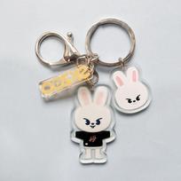 Akrilinis raktų pakabukas Stray Kids animacinis Kpop gerbėjų dovana kolekcinis pakabukas Leebit Silver gray