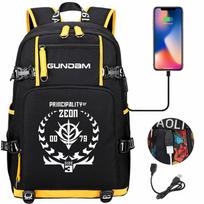New Mobile Suit Gundam Printed Teen Student School Bag Men's and Women's Leisure Large Capacity Travel Backpack 47cmX30cmX15cm gray