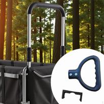Folding Wagon Push Handle Replace Accessories Practical Trolley Spare Parts for Camping with Long Clip gray