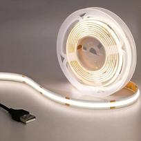 DC5V COB LED juosta su USB maitinimo šaltiniu 320 LED/m didelio tankio lankstus apšvietimas 3000K/4000K/6000K vidaus LED juosta TV apšvietimui 4m balta