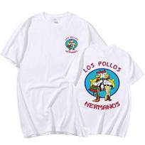 TV serialas „Ryto takas“ Los Pollos Hermanos Dvipusis spaudinys Marškinėliai Juokingi Vištienos Broliai Vyriškas Moteriškas Marškinėlis Streetwear S white