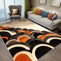Šiaurietiško stiliaus oranžinis geometrinis didelis svetainės kilimas Modernus dekoras Miegamojo minkštas neslystantis kilimas Didelio ploto kilimėlis prie sofos 40x60cm gray
