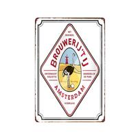Olandijos alaus BROUWERIJ’TIJ Vintažiniai metaliniai skardos ženklai Plokštelės Sienai Barui Pub Menui Virtuvei Kavai Namų dekoravimui 30X20CM DU-9096B 20x30cm（7.8x11.8inch）