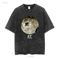 E T Ateivis 1982 Spielberg Retro Filmo Marškinėliai Juodi Dydis 2XL vintage Skalbti dizainerio drabužiai streetwear Stilingi L black