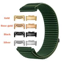 Nailoninė kilpinė apyrankė, suderinama su Fitbit Charge6 Charge5, kvėpuojanti sportinė laikrodžio apyrankė, tinkama Fitbit Charge 6 5 moterims ir vyrams Connector-Gold&Charge 5 6 pušies žalios spalvos