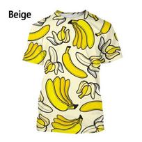 3D Spausdintas Vaisius Bananas Vyriški Marškinėliai Linksmi Moteriški Laisvalaikio Patogūs Didelio Dydžio Apvalia Kaklo trumpomis Rankovėmis Marškinėliai L yellow