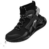 Avalynė Anti-smashing Anti-piercing Breathable Steel Head Shoes High Top Comfortable Soft Sole Safety Shoes 38 black