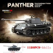 Karinio Pasaulio Karo Vokiečių Tigras I Sunkusis Tankas Statybiniai Blokeliai WW2 Ginklai Panzer Panther Vidutiniai Tankai Techniniai Blokeliai Vaikų Žaislai