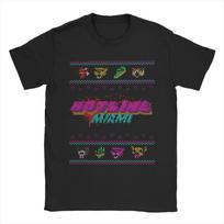 Vyriški Hotline Miami marškinėliai Grynos medvilnės drabužiai Naujoviški trumpomis rankovėmis su apvalia apykakle T-shirt'ai Dovana T-shirt M blue
