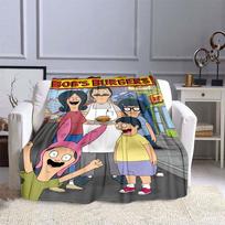 Bob's Burgers pledas Animacinių filmų spaudiniai Pledai Namams Biurui Sofai Kelionėms Šiltas Atsitiktinis Studentų Pledai Flanelinis pledas 75x90cm gray