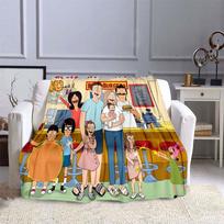 Bob's Burgers pledas Animacinių filmų spaudiniai Pledai Namams Biurui Sofai Kelionėms Šiltas Atsitiktinis Studentų Pledai Flanelinis pledas 75x90cm