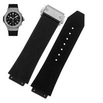 Apyrankė laikrodžiui HUBLOT BIG BANG Silikoninė 24*17mm 26*19mm Atspari vandeniui Vyriška laikrodžio apyrankė Grandinėlės laikrodžio Guminė apyrankė riešo dirželis2027 25mm-19mm black