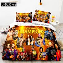 2025 WWE RAW Single Double Wrestling Bedding Set Queen King Size Duvet Cover For Boys Bedroom 3D Print Quilt Cover Pillowcase AU Single(140*210cm)3pcs