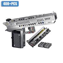 Karinis MOC M2 kulkosvaidis Snaiperinis šautuvas K98 MP5 AK47 M4A1 Gatlingo pabūklas Statybiniai blokeliai DIY UZI Ginklo kaladėlės Žaislai Vaikams Dovanos gray