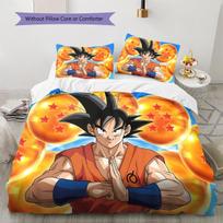 Son Goku Rašto Patalynė, Antklodės Komplektas Antklodės Užvalkalas Pagalvės Užvalkalas Namų Gimtadienio Dovana (1 * antklodės užvalkalas + 2 * pagalvės užvalkalai, be šerdies) 135x200cm black