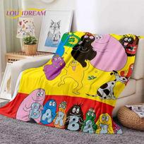 3D Animacinis Les Barbapapa Šeimos Minkštas Antklodė, Šildanti Mėtoma Antklodė Patogi Antklodė Piknikui Lovoms Sofai Namų Miegamajam Vaikams 75x90cm yellow