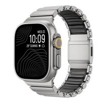 Magnetinis Titano+Silikono Apyrankė Apple Watch Ultra 3 2 49mm 46mm 45mm 44mm Prabangus Dirželis Series 11 10 9 8 7 6 SE 45mm(Series9 8 7)&190mm gray