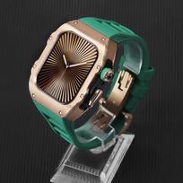 Prabangus modifikavimo rinkinys Apple Watch 10 46mm 42mm drugelio sagtimi nerūdijančio plieno korpusas Iwatch Ultra2 1 49mm fluororibui iwatch 10 42mm beige