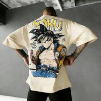 Unisex Oversized Dragon Ball Goku Anime Grafinis Marškinėlis Vyrams Moterims Trumpomis Rankovėmis Vasaros 2026 Naujas Y2k Streetwear Atsitiktiniai Viršutiniai Drabužiai S white