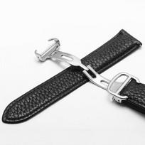 Aukščiausios kokybės lychee rašto karvės odos laikrodžio apyrankė 16–25 mm Juoda veršio odos dirželis Tinka Cartier Tank Solo Calibre – Patvari ir stilinga 17mm gray