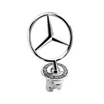 1 vnt. Metalinis automobilio variklio dangčio ženklelis Priekinis chromuotas logotipas Variklio dangčio žymėjimas Mercedes Benz C E S klasei W204 W205 W212 W213 W211 W220 W222 W223 juoda