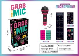 GrabTheMic Karaoke kortų žaidimas: Interaktyvus dviejų žaidėjų vakarėlio žaislas „Mikrofono vagystė“ black