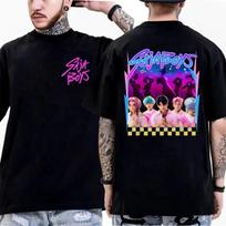 K-Pop Demono Medžiotojai Vyriški Moteriški Marškinėliai Saja Berniukai Jinu Meilė Saja Marškinėliai Vasaros Laisvalaikio Hip-hop Mada Trumpomis Rankovėmis Marškinėliai XXL raudona